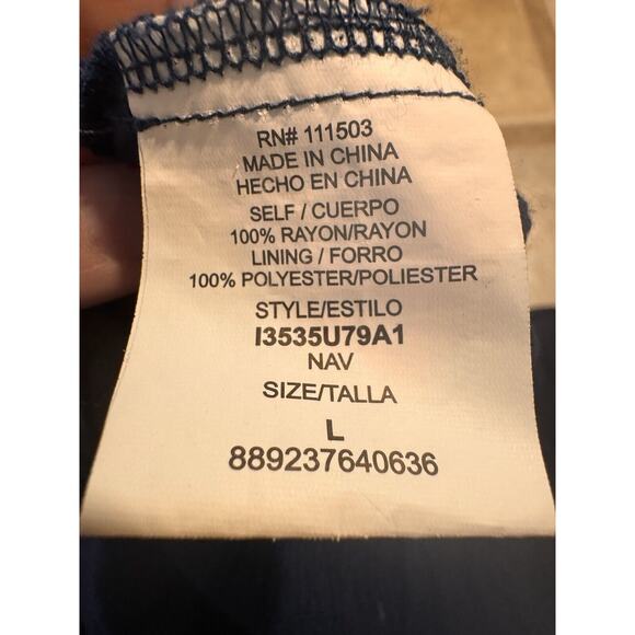 Lily Rose Maxi Dress Women's L Navy Blue Colorful Embroidered Halter Strappy - Picture 7 of 8